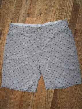 adidas Men's Light Gray Patterned Golf Shorts